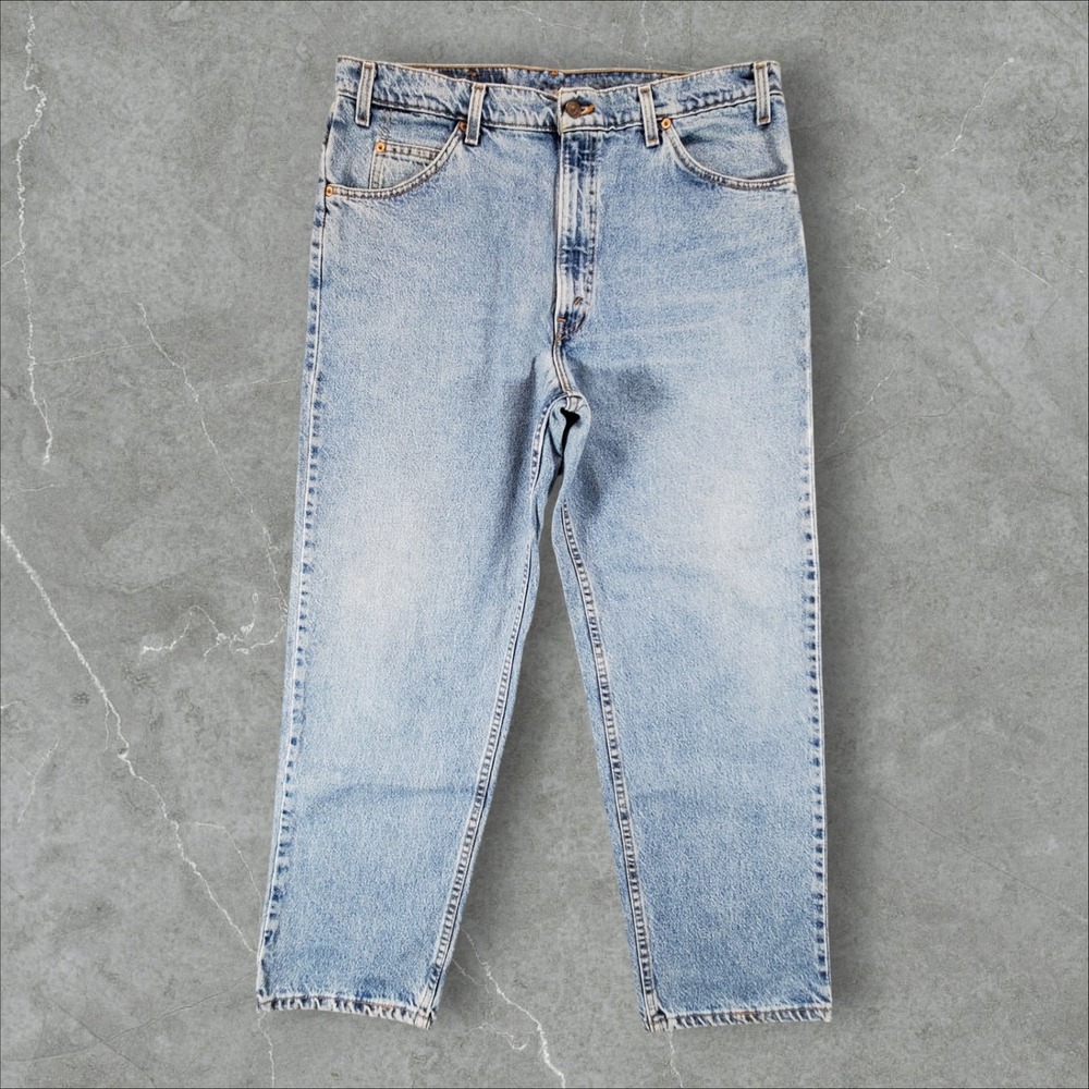 Levi's 505 Regular Fit Jeans Mens 36x32 Light Wash Blue Straight Leg Denim